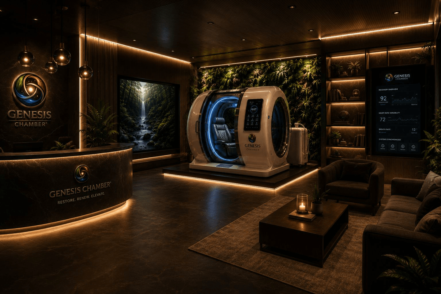 Genesis Chamber lounge and chamber installation